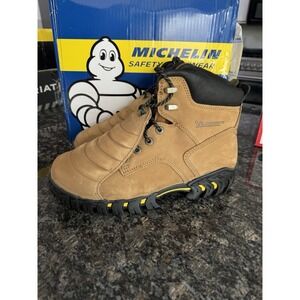 MICHELIN Men's 6" Sledge Steel Toe External Metatarsal Guard Work Boot Brown 12